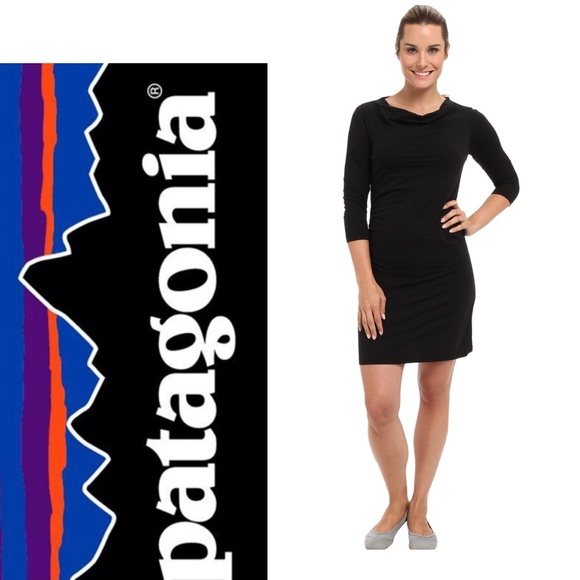 Patagonia Dresses & Skirts - NWOT🎉 PATAGONIA Black Cowl Long Sleeved Dress